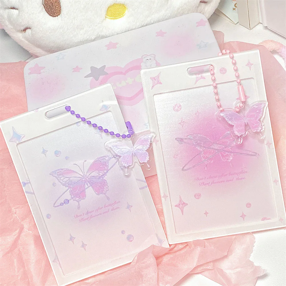 

Butterfly Card Case DIY Acrylic Card Case Korean Version Card Storage INS Keychain Sweet Fresh Photocard Holder Office Supplies