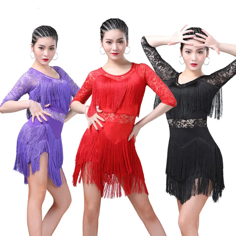 

Lace Dance Dress Latin Dance Dress for Women Tango Rumba Flamenco Ballroom Dance Dress For Women Dancing Costume