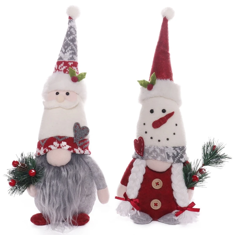 

Christmas Gnome 2pcs Knitted Hat Ornament for Doll for Creative Faceless Dolls