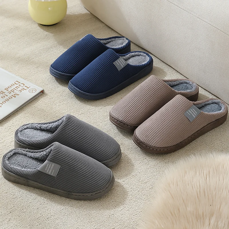 Домашние тапочки на толстой мягкой подошве для мужчин и женщин домашние плюшевые