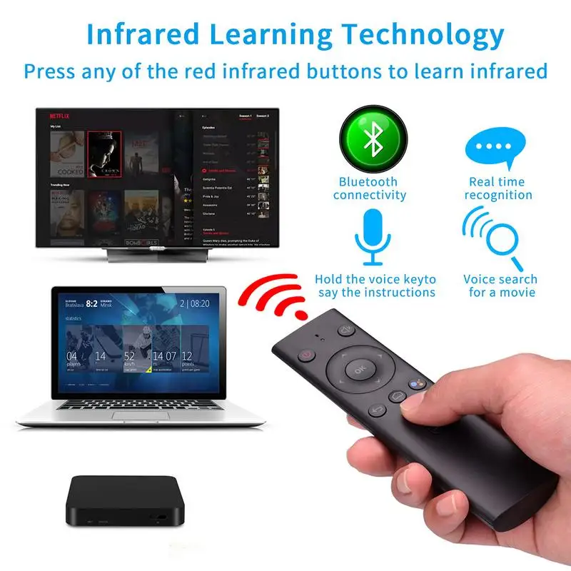 

Q8 Voice Remote Control Wireless AI Voice Flying Squirrel Mouse TV Box Set - Top Box Remote Control Air Mouse Remote TV