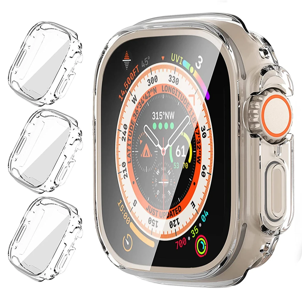 

Чехол из ТПУ для Apple Watch Ultra 49 мм 45 мм 41 мм 42 мм/38 мм ремешок 44 мм 40 мм защита для экрана бампера iWatch серии 8 7 6 5 4 3 SE чехол