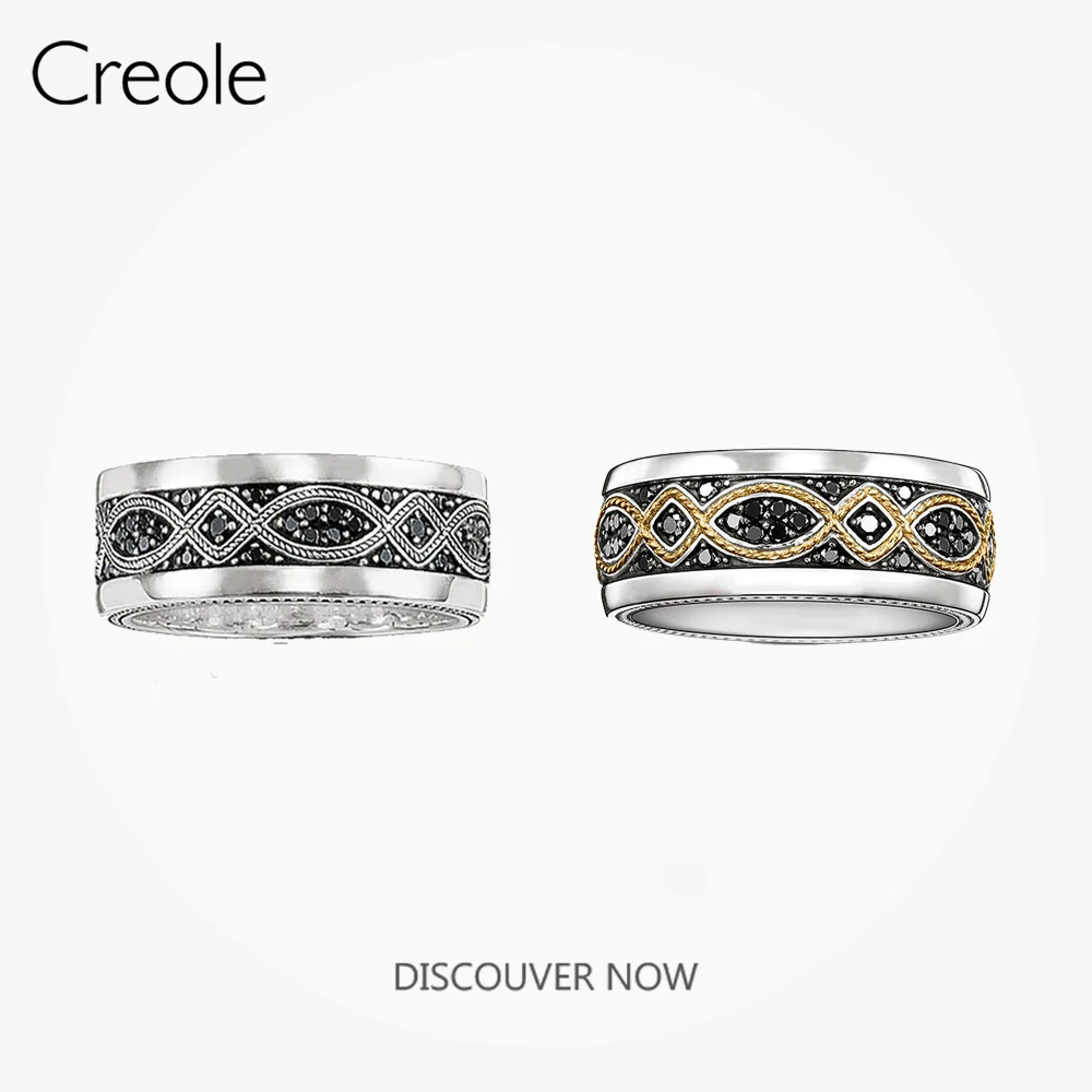 

Женское и мужское кольцо из серебра 925 пробы с черным цирконием