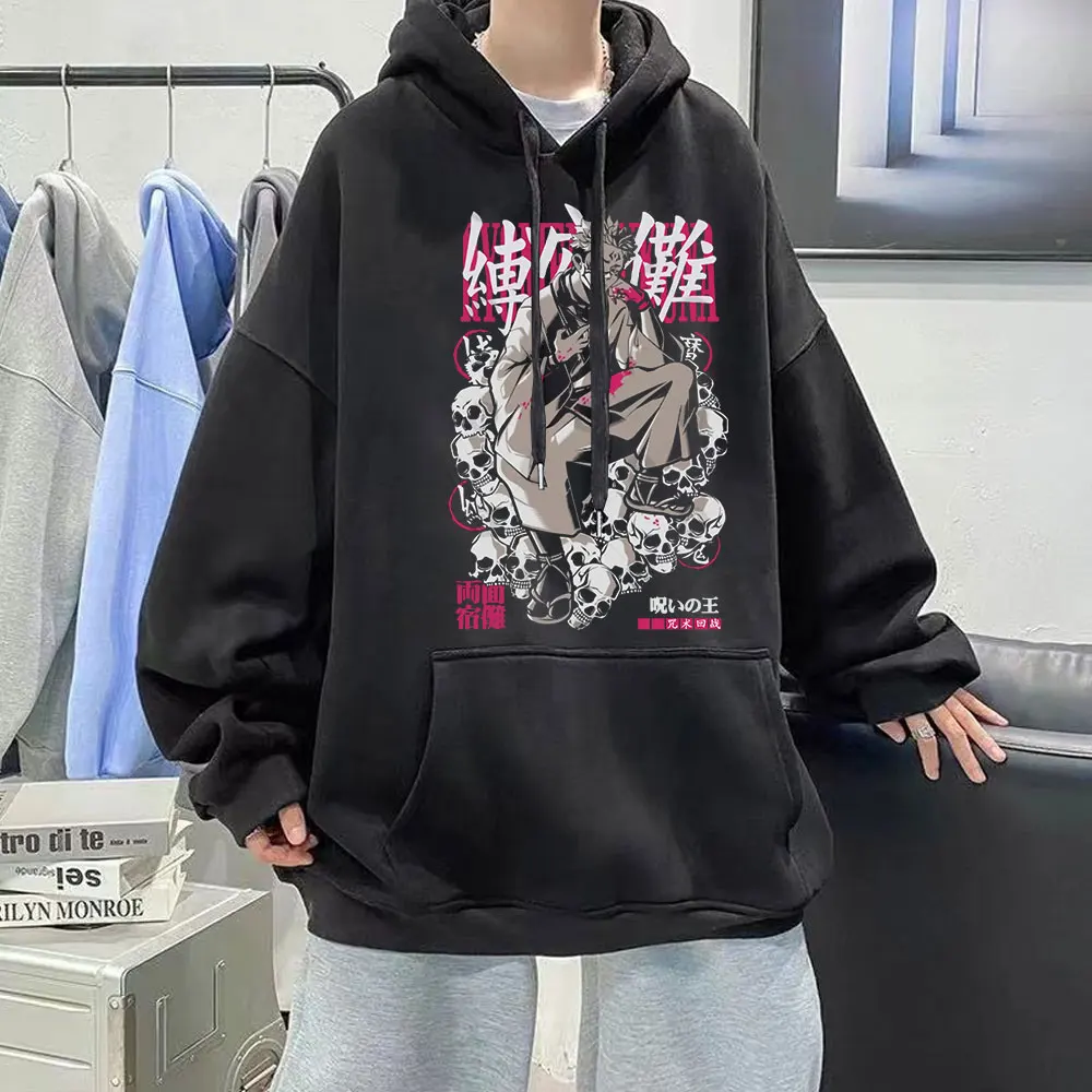 

Japan Anime Jujutsu Kaisen Graphic Print Hoodies Men Cotton Hooded Sweatshirts Ryomen Sukuna Manga Oversized Hooide Streetwear