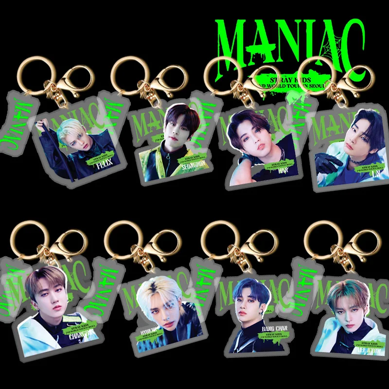 

Wholesale KPOP Stray Kids New Album MANIAC Acrylic Keychain Pendant Bag Decoration Accessories LEE KNOW HYUNJIN Cosplay Fan Gift