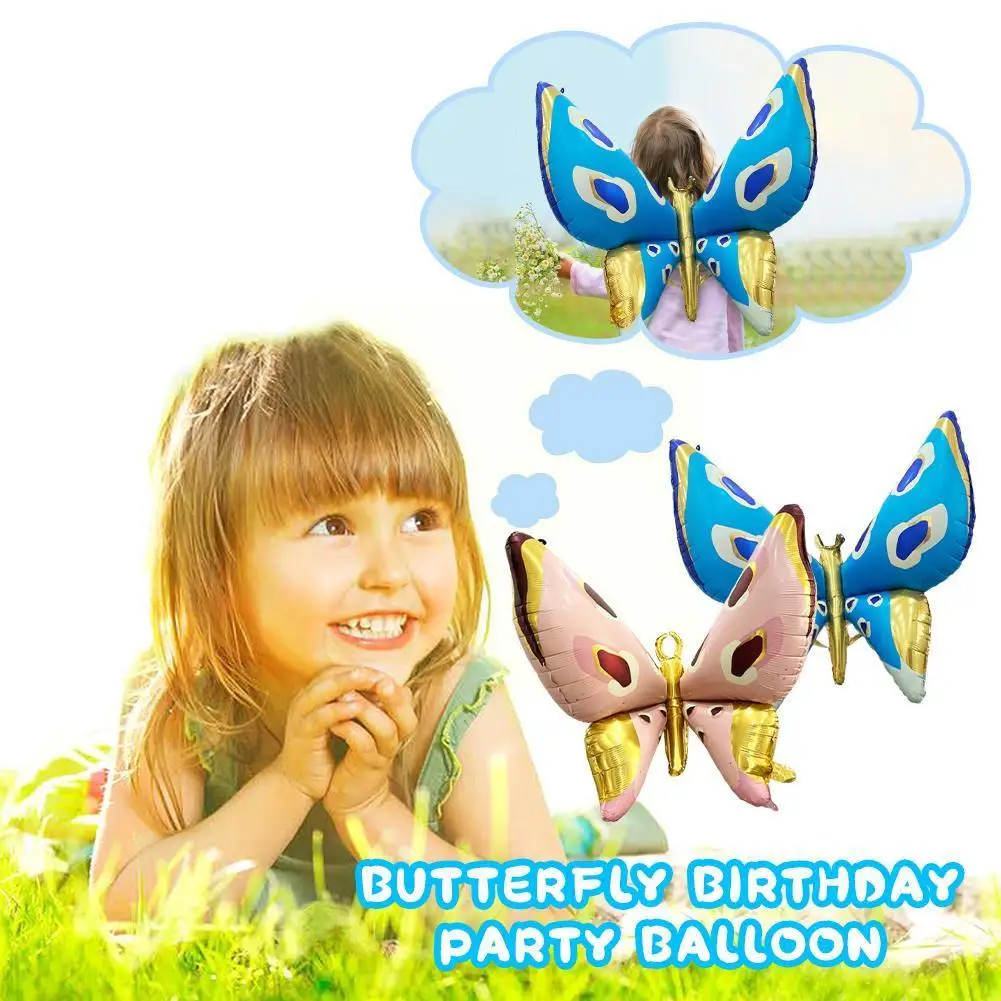 

49Inch Large Butterfly Foil Balloon 3D Butterfly Fairy Helium Balloons For Girls Birthday Party Decoration Kids Toy Gift We E4M2