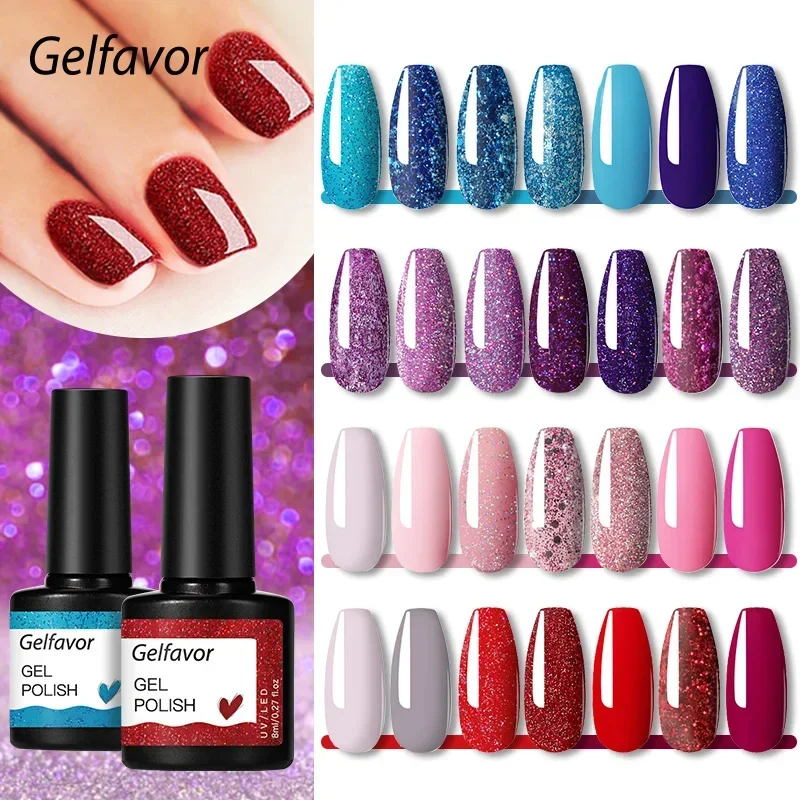 NAILWIND 8ml Nail Gel Polish Varnishes Semi Permanent hybrid Polishes UV gel nail polish with top and base coat ﻿