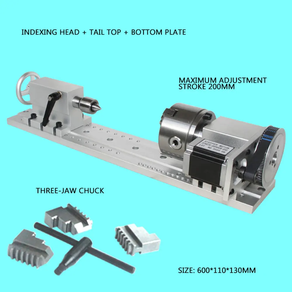 Ось ЧПУ ось А 100 мм 4-кулачковый патрон самоцентрирующийся ручной