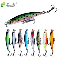 hengjia pencil lure freshwater diving artificial trembling fake bait 5cm 3 5g 12 minnow woblers for trolling lure