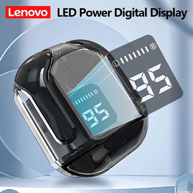 Фото Lenovo TWS Беспроводные Bluetooth наушники Air31 Прозрачные наушники с цифровым дисплеем Гарнитура с шумоподавлением Игровые наушники №2