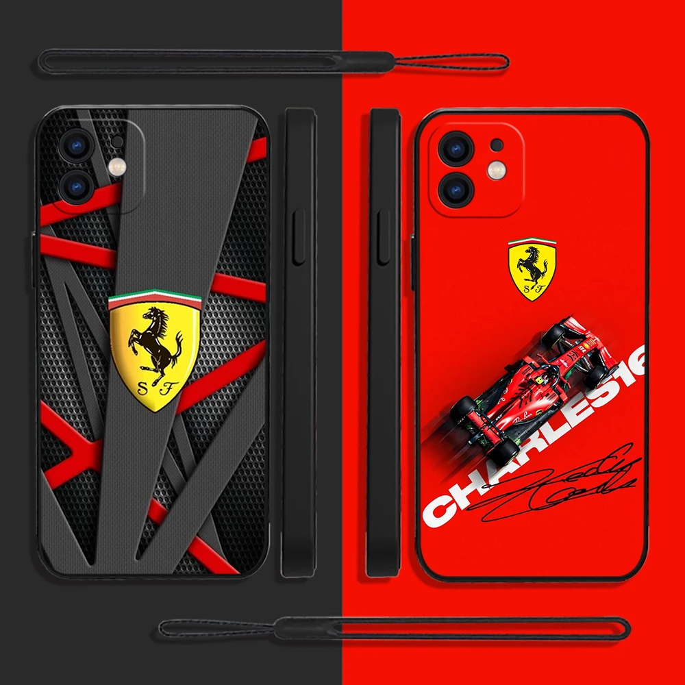 

luxury sports car ferrari Phone Case For Samsung Galaxy S23 S22 S21 Ultra Plus FE S10 4G S9 Note 20 10 Plus With Lanyard Cover
