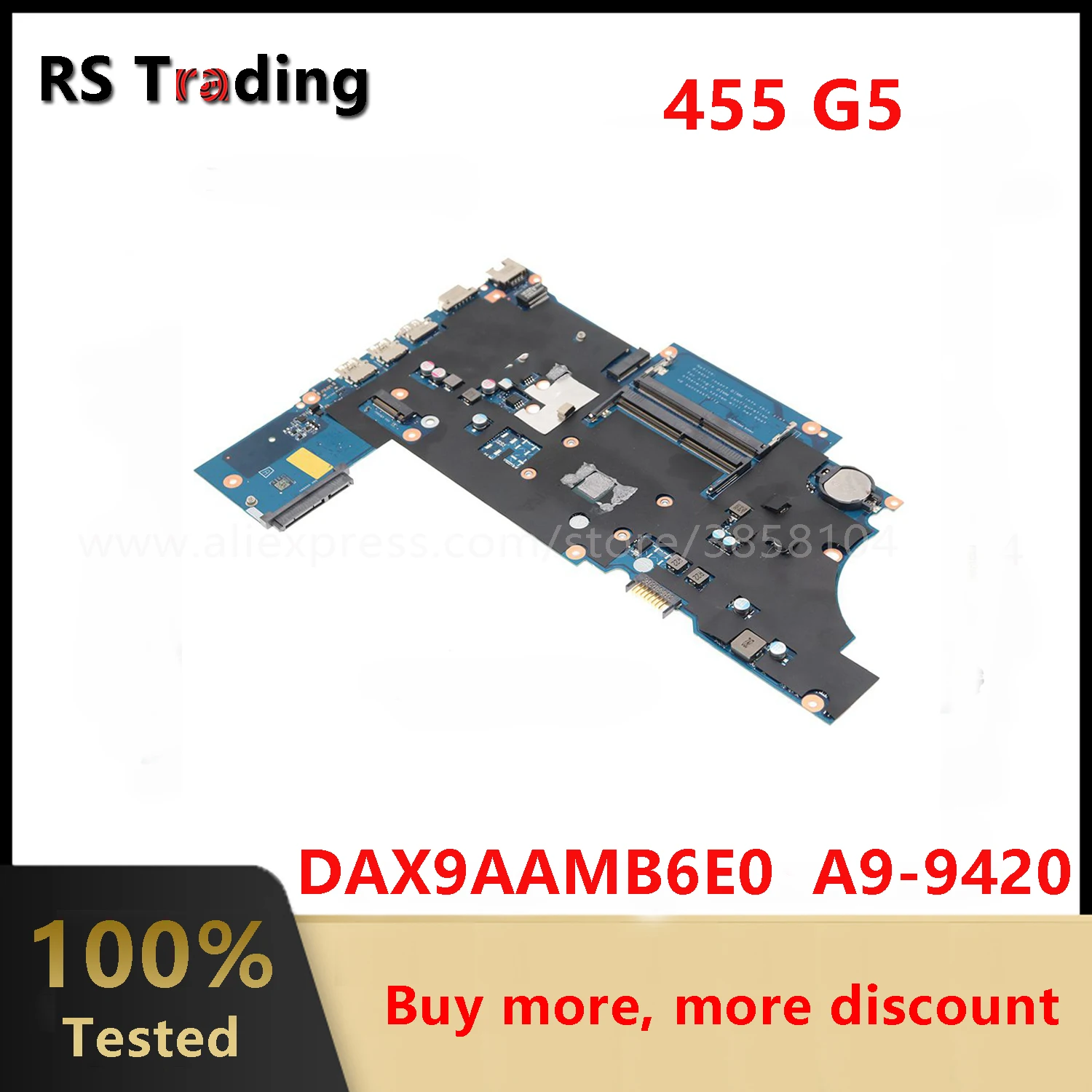 

For HP PROBOOK 455 G5 Laptop Motherboard With A9-9420P CPU DAX9AAMB6E0 L15822-601 L15822-001 Mainboard