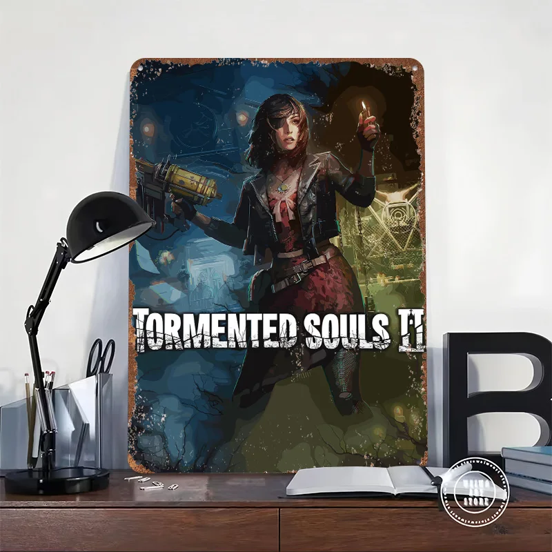 Фото Игровая обложка Tormented Souls II: персонализированный 3D-текстурированный металлический постер, винтажные жестяные таблички для декора дома и гостиной №2