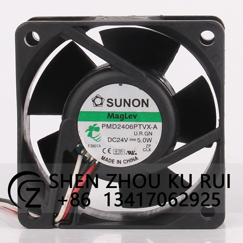 Чехол вентилятор с двойным шарикоподшипником для SUNON 60*60*25 мм 6025 24 В 5,0 Вт PMD2406PTVX-A тихий вентилятор охлаждения инвертора