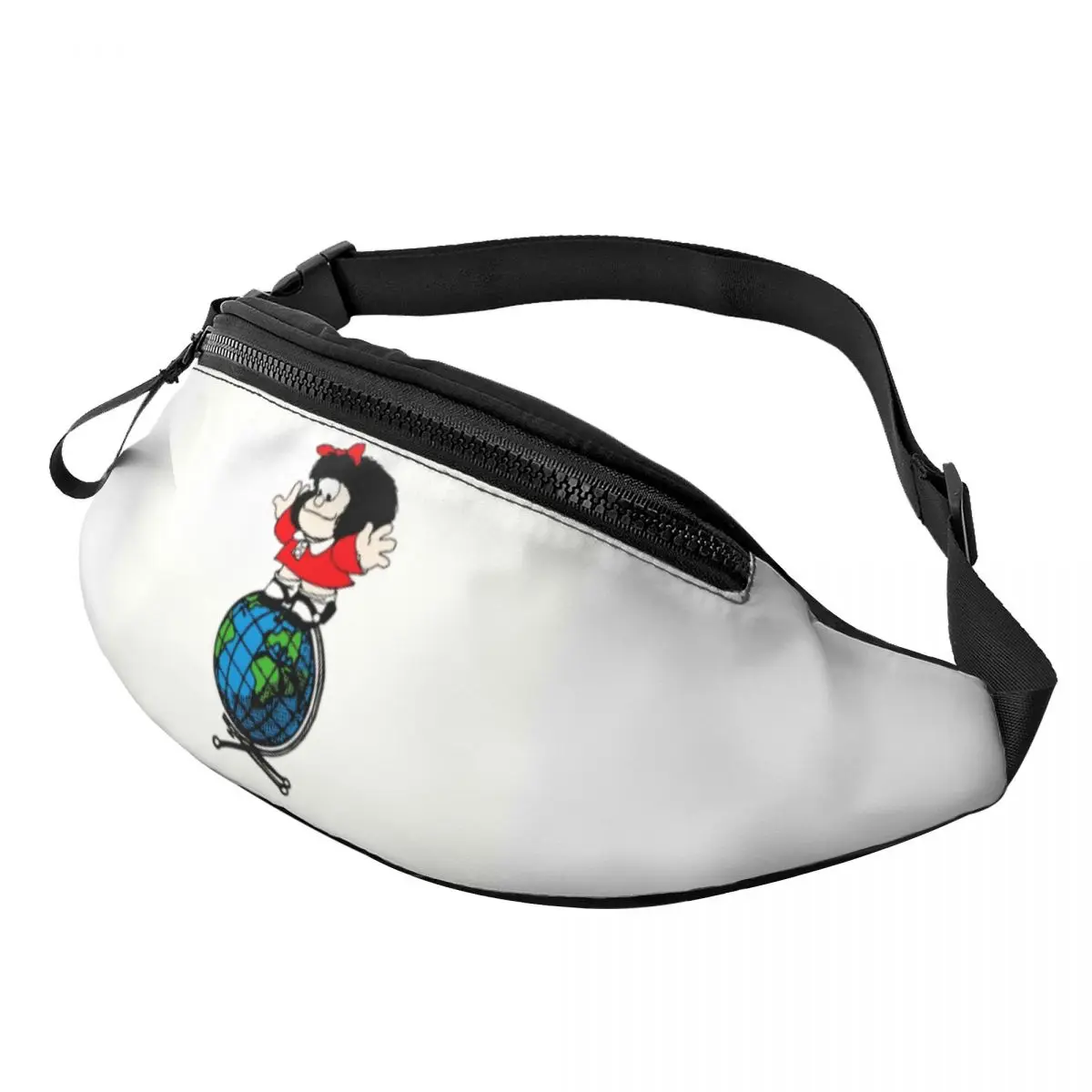 

Mafalda World Fanny Pack Men Women Fashion Classic Cartoon Manga Crossbody Waist Bag for Camping Biking Phone Money Pouch