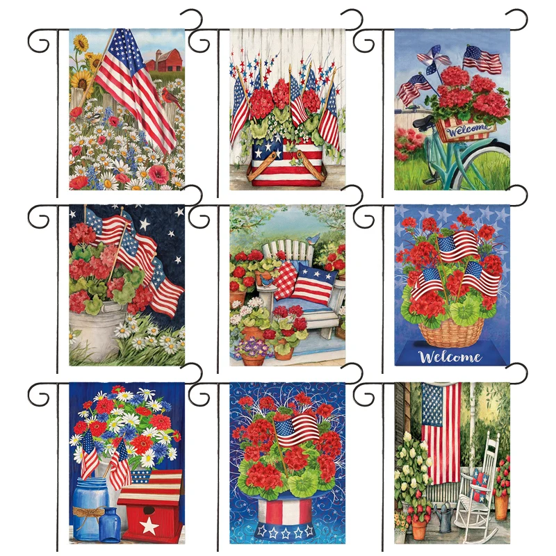 

Independence Day Collection Garden Flags Floral American Flag Garden Decor Flags Home Decor
