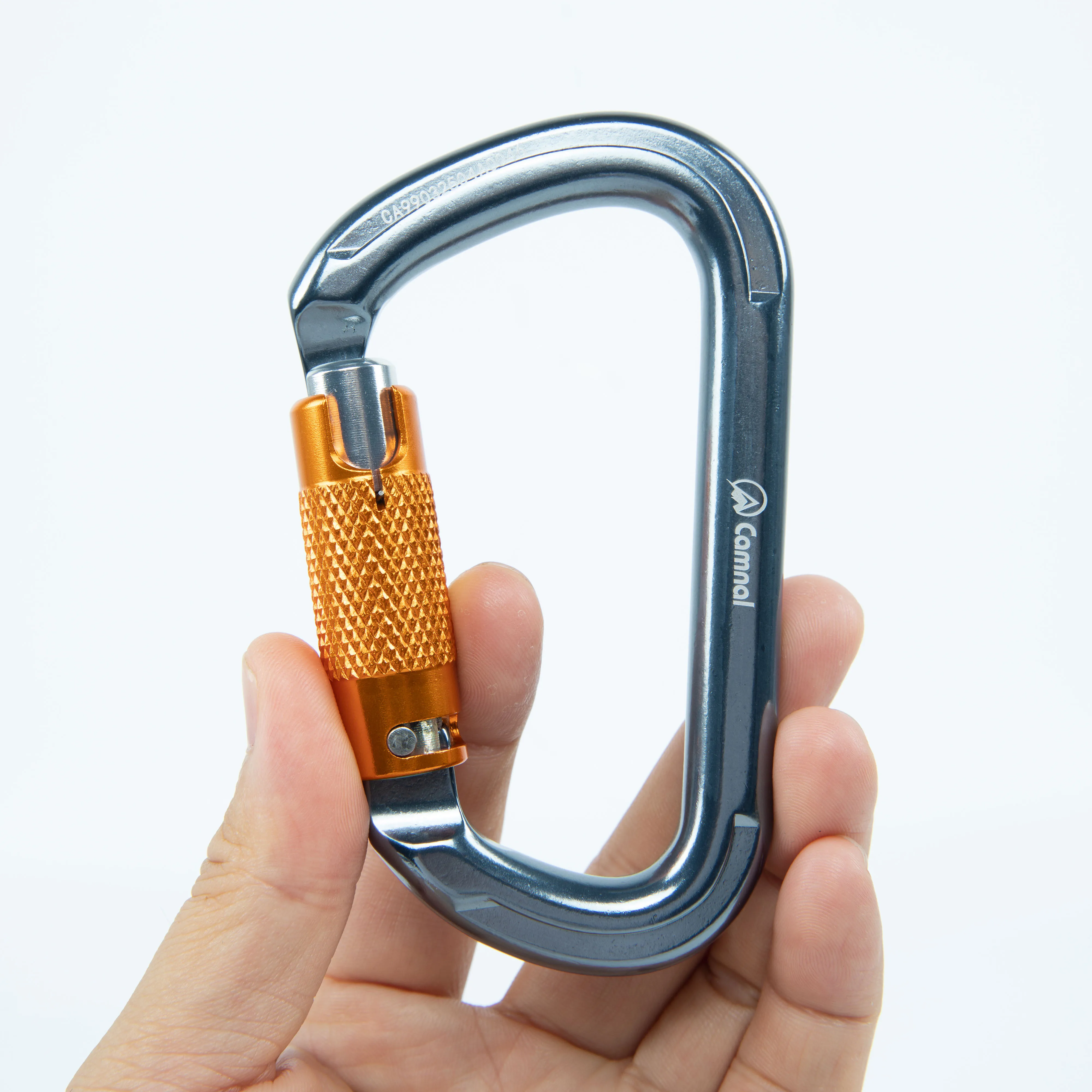 Фото Camnal Heavy Duty 30KN Алюминиевый двойной замок D-образный карабин для скалолазания Крючок для воздушной работы Сертифицированная CE модель 9903 Пользовательский логотип №5
