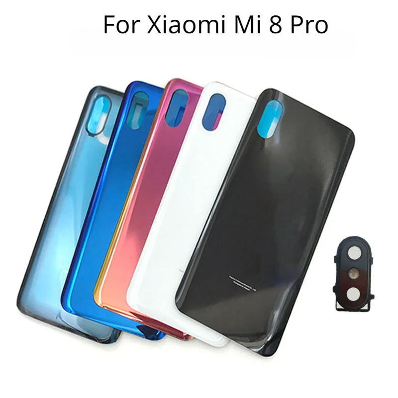 

For Xiaomi Mi 8 Pro Battery Cover Glass Door Housing Case Rear Cover with Camera lens+logo