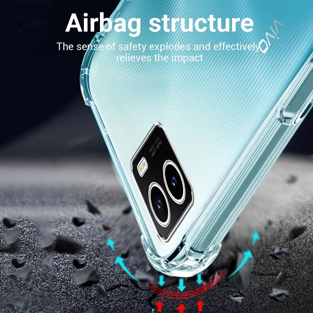 Прозрачный противоударный чехол с подушкой безопасности для Vivo Y15S Y15C V2120 V2147