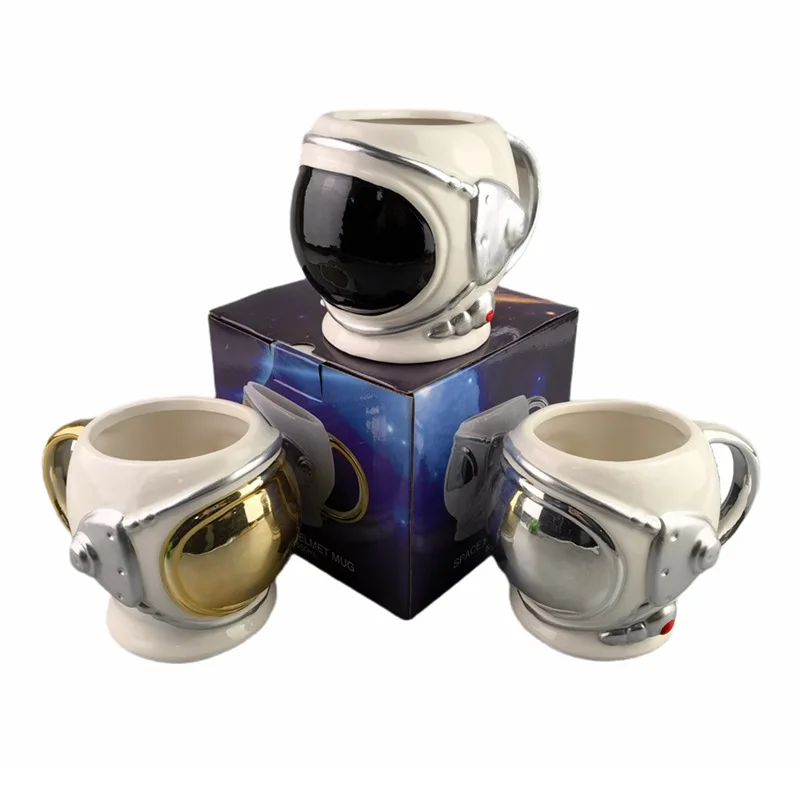 

Керамическая кружка с изображением космонавта, чашка с 3D изображением планеты для молока, чашка для воды с креплением на шлем, кружка для кофе, кружки, кофейные чашки