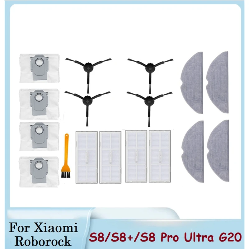 

Replacement Spare Parts Accessories Kit For Roborock S8/S8 Pro Ultra Robot Vacuum Cleaner Dust Bag Filter Side Brush Mop Cloth