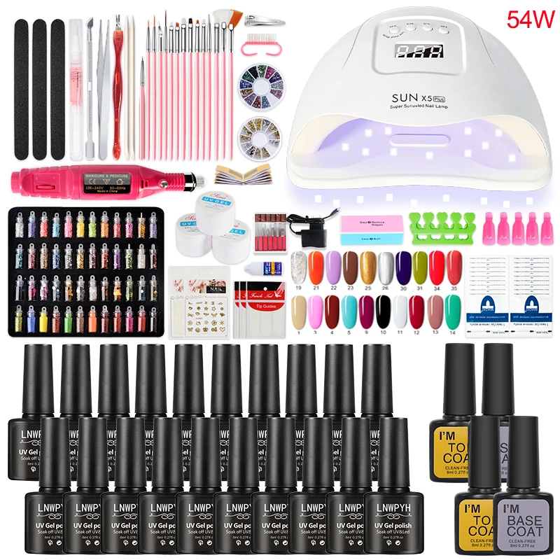 Набор для маникюра 54/36/24 Вт с УФ-светодиодной лампой |