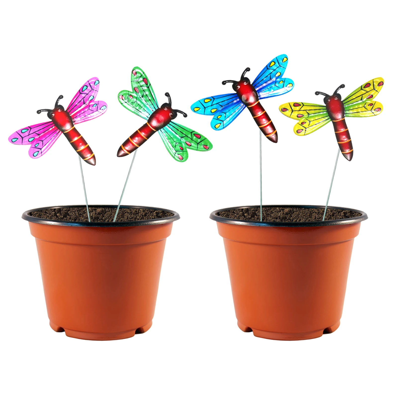 

4PCS Dragoy Stakes Outdoor Yard Flower Pot Bed Planter Garden Decoration Flower Arrangement Accessories