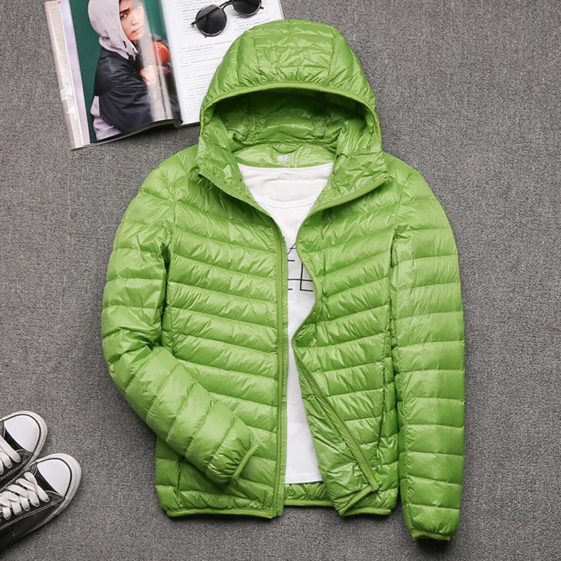 Men Winter Duck Down Coat Ultra Light Hooded Fluffy Down Jackets Male Portable Windproof Warm Parkas Men's Clothing 5xl 6XL