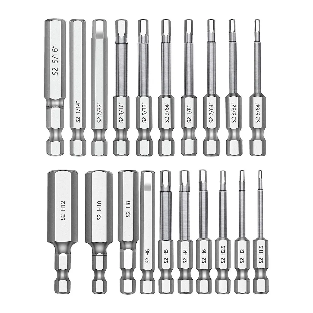 

20PCS Hexagonal Bit Combination Chrome-plated Weak Magnetic Bit Prevent Corrosion Hexagonal Bit Batch