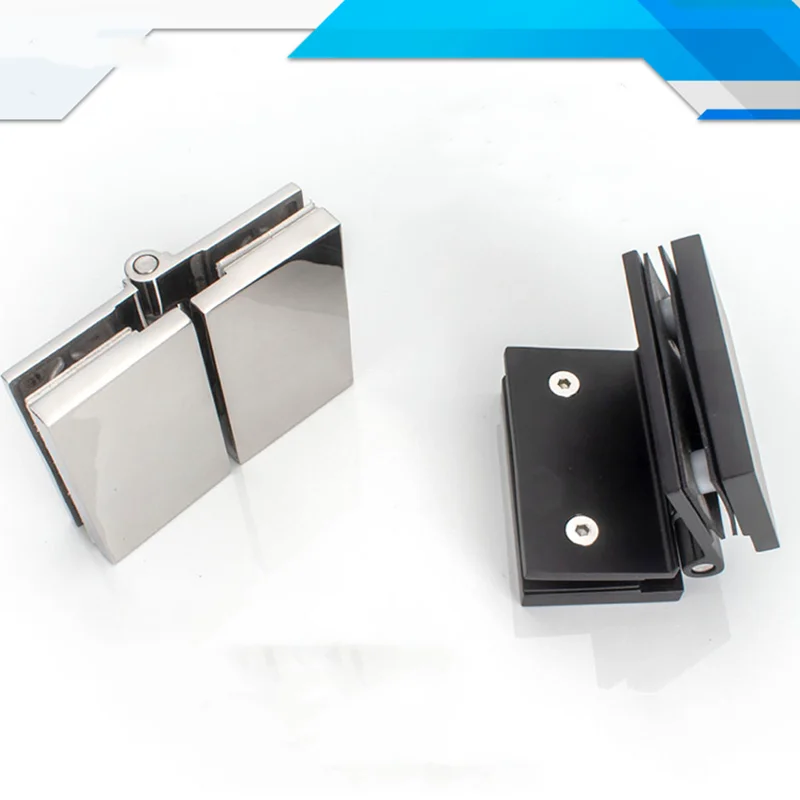 

Shower room glass bathroom hinge clip precision casting thickened movable 304 stainless steel dumb black 180 degree
