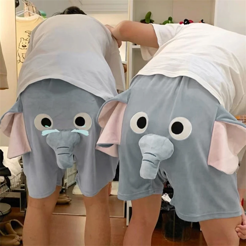 

Lovable Elephant Summer At Home Casual Shorts Men and Women Breathable Funny Comfortable Couple New Pattern Short Pants