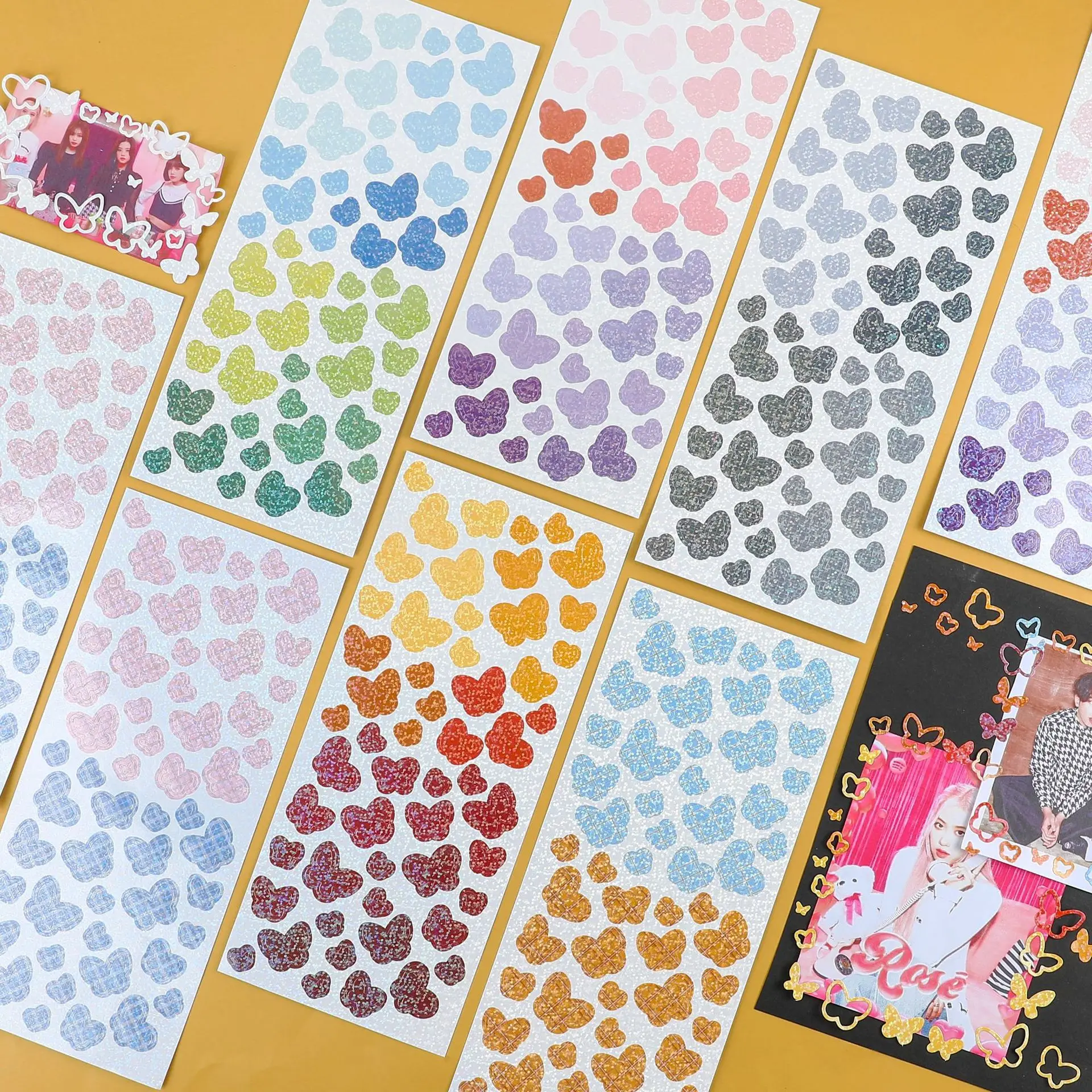 

Colorful Butterfly Series Hand Account Laser Colorful Goo Card Decoration Notebook Phone Case Material Paper Cute Stickers