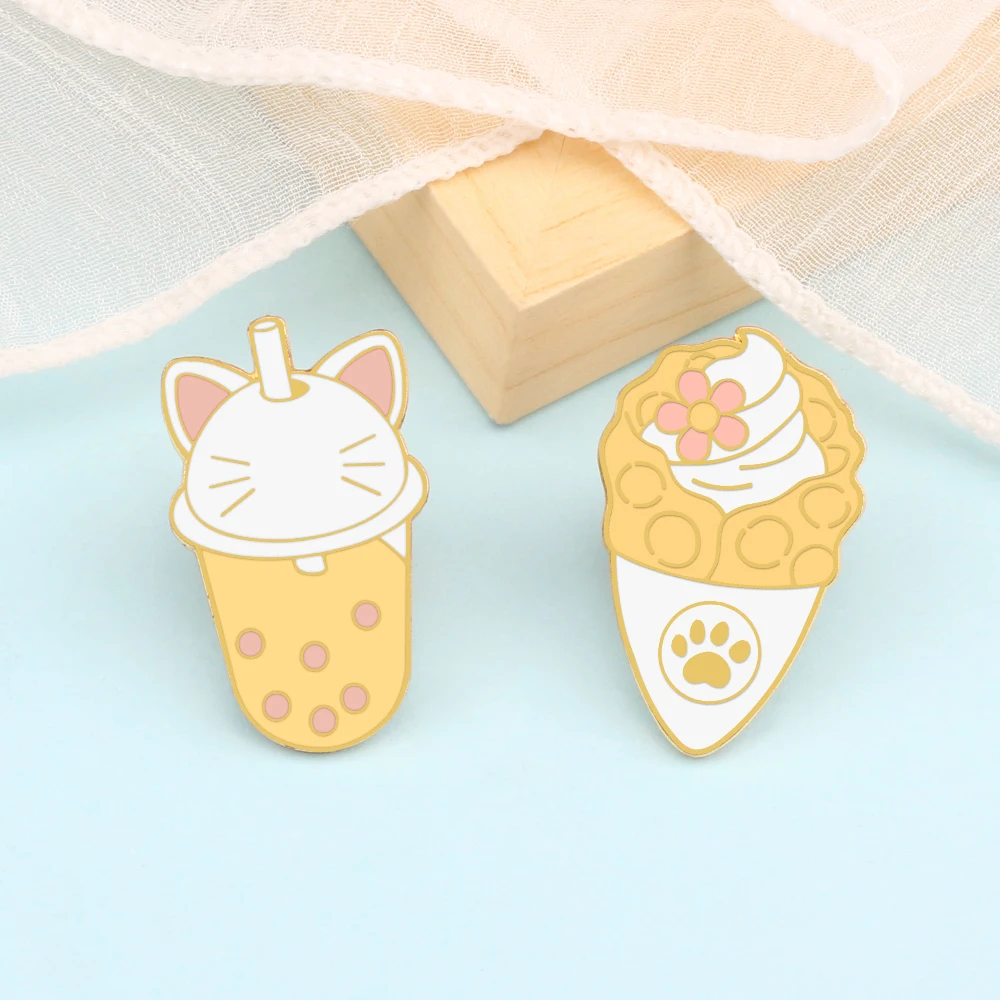 Новая милая маленькая цветочная собачья лапа мороженое эмалированная булавка