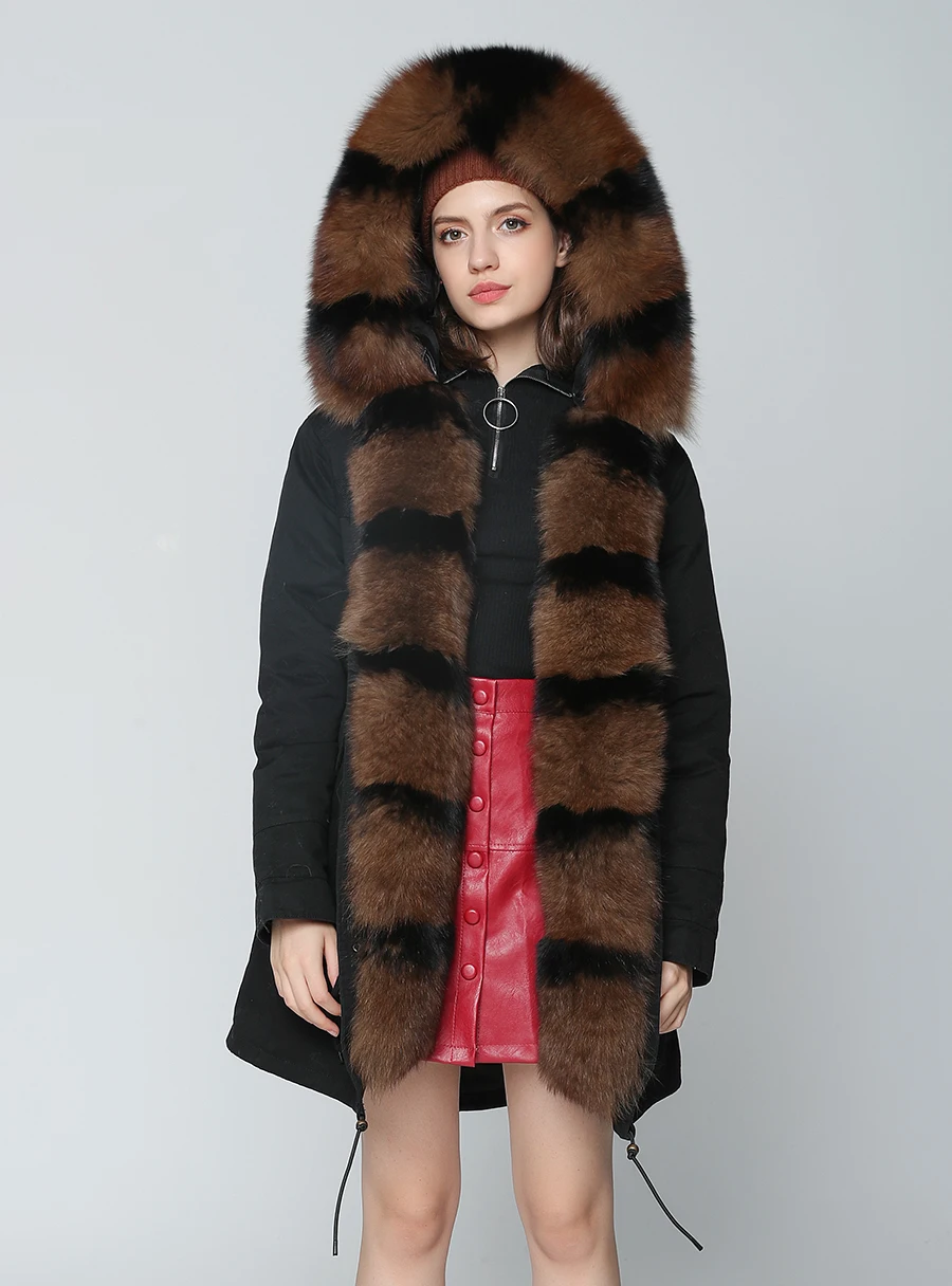 

Aoottii 2022 Winter Jacket Women Real Fur Coat Long Parka Duck Down Coat Natural Fox Fur Collar Thick Warm Streetwear Outerwear