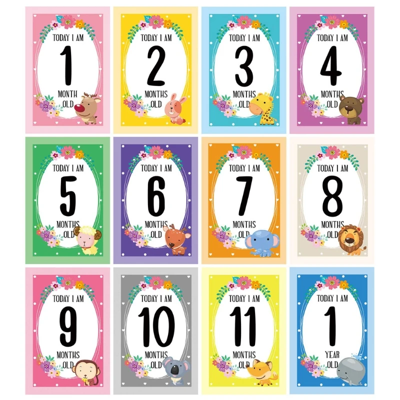 

Newborn Baby Milestone Photo Sharing Cards Baby's 1st Year Memory Photo Props