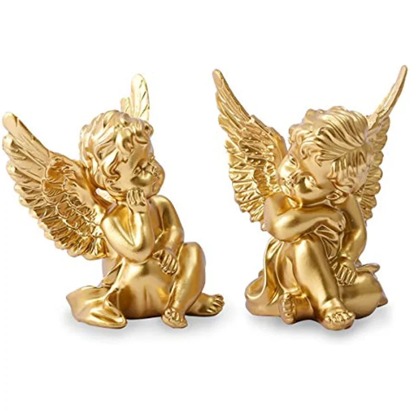 

Resin cheruble statue indoor outdoor home garden decorative commemorative statue pair living room decoration home accessories