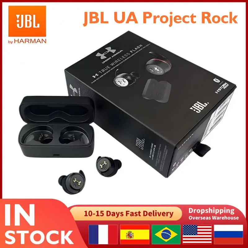 

JBL Under Armour Project Rock BT 5.0 Wireless Headphones Flash In-Ear Earbuds IPX5 Waterproof Stereo Sports Headset With Mic