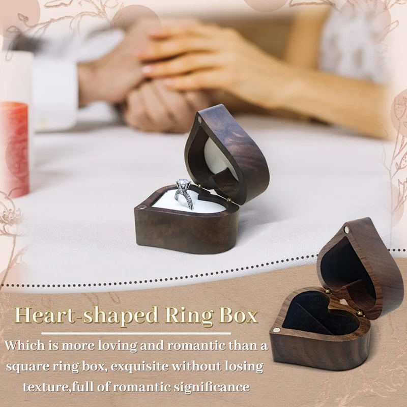 Шкатулка для колец в форме сердца деревянная шкатулка драгоценностей