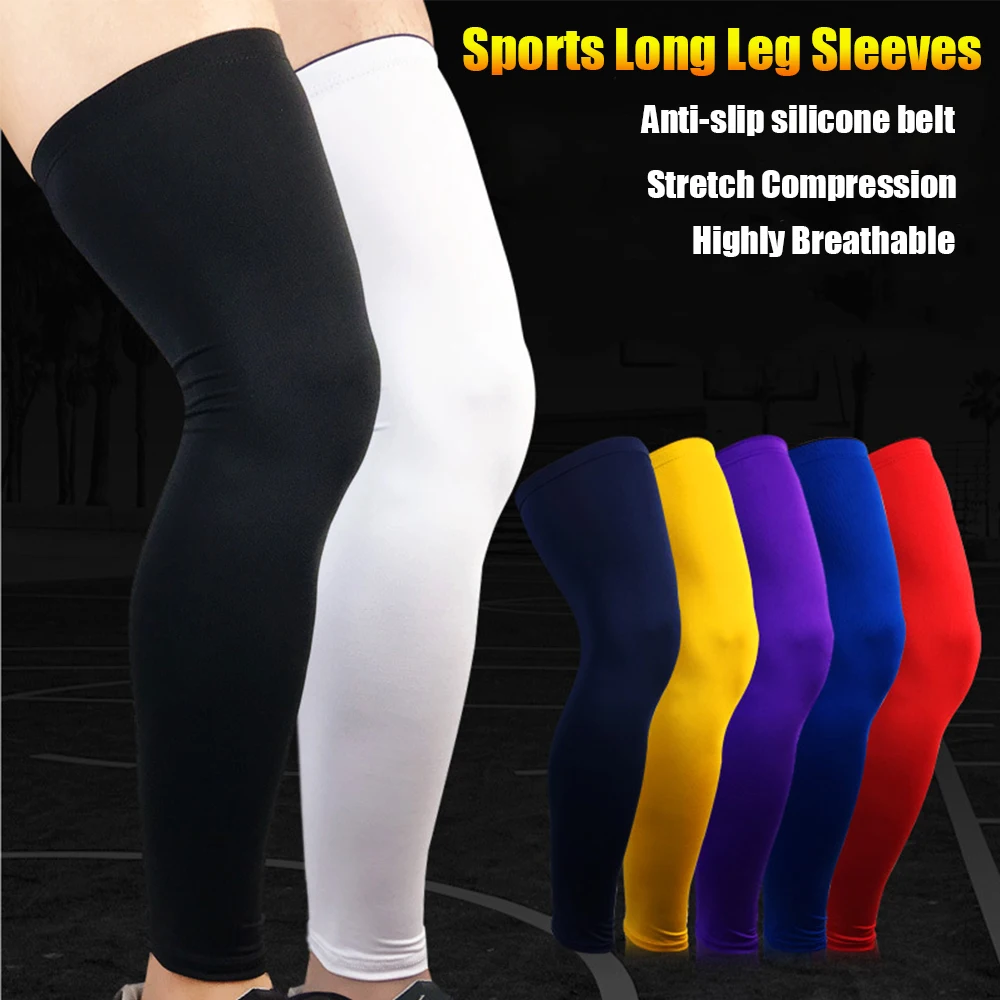 1Piece Sports Compression Anti-UV Long Leg Sleeve for Men Women Youth Cycling Running Basketball Football Volleyball Tennis Golf