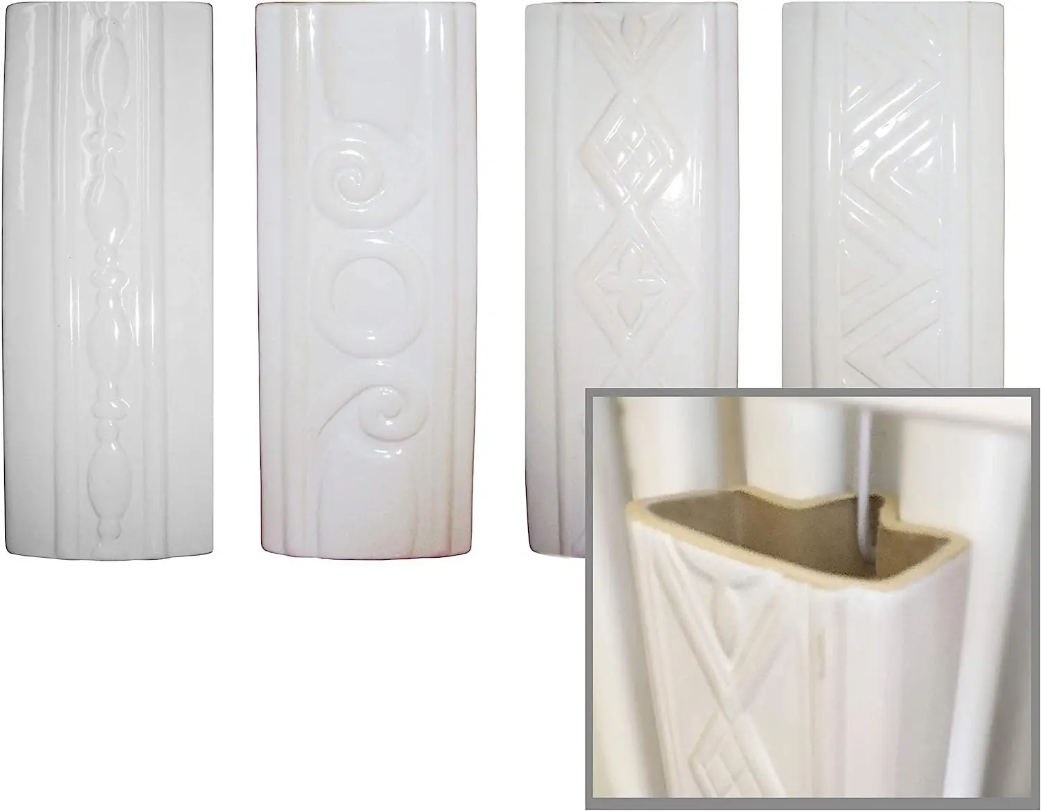 

Juego de 4 humidificadores de cerámica RELIEF para radiadores acanalados para fijación al radiador, calefacción, difusor de a