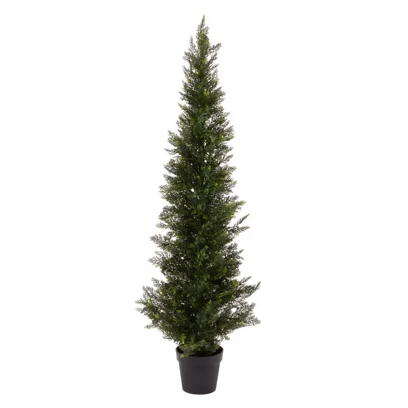 

Artificial Cedar Topiary Trees- Potted Indoor or Outdoor UV Protection Plastic Tree in Pot 5`