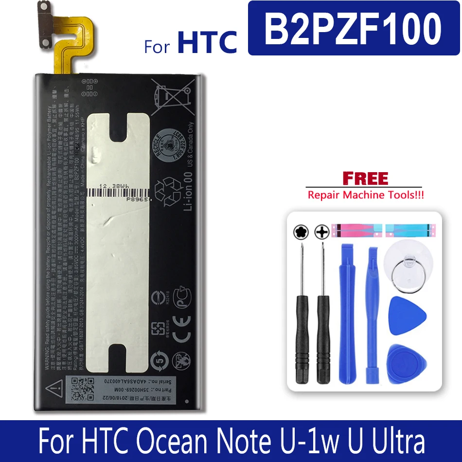 

Battery For HTC Ocean Note U-1w U Ultra U-1u Battery B2PZF100 3000mAh supply tracking number