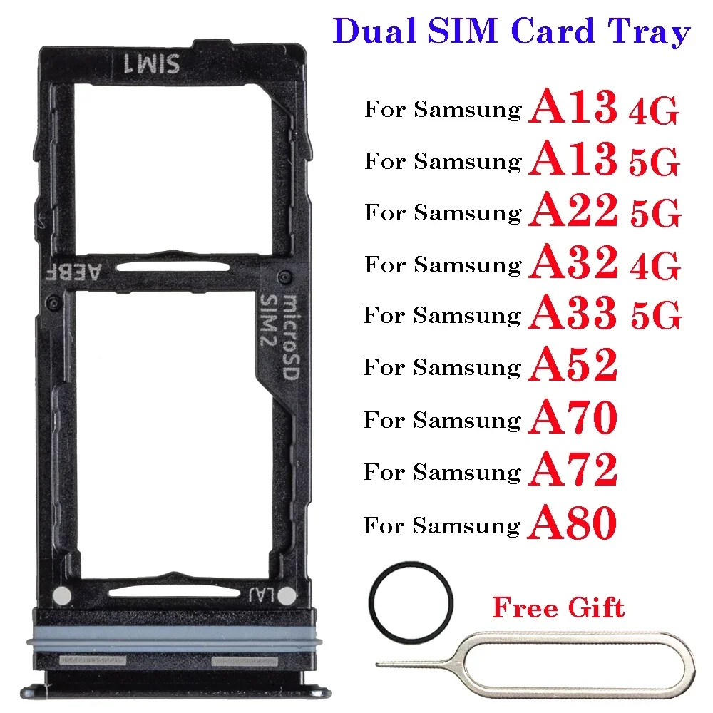 Держатель для двух SIM-карт лоток SD Micro Nano адаптер Samsung Galaxy A13 A22 A32 A33 A52 A70 A72 A80