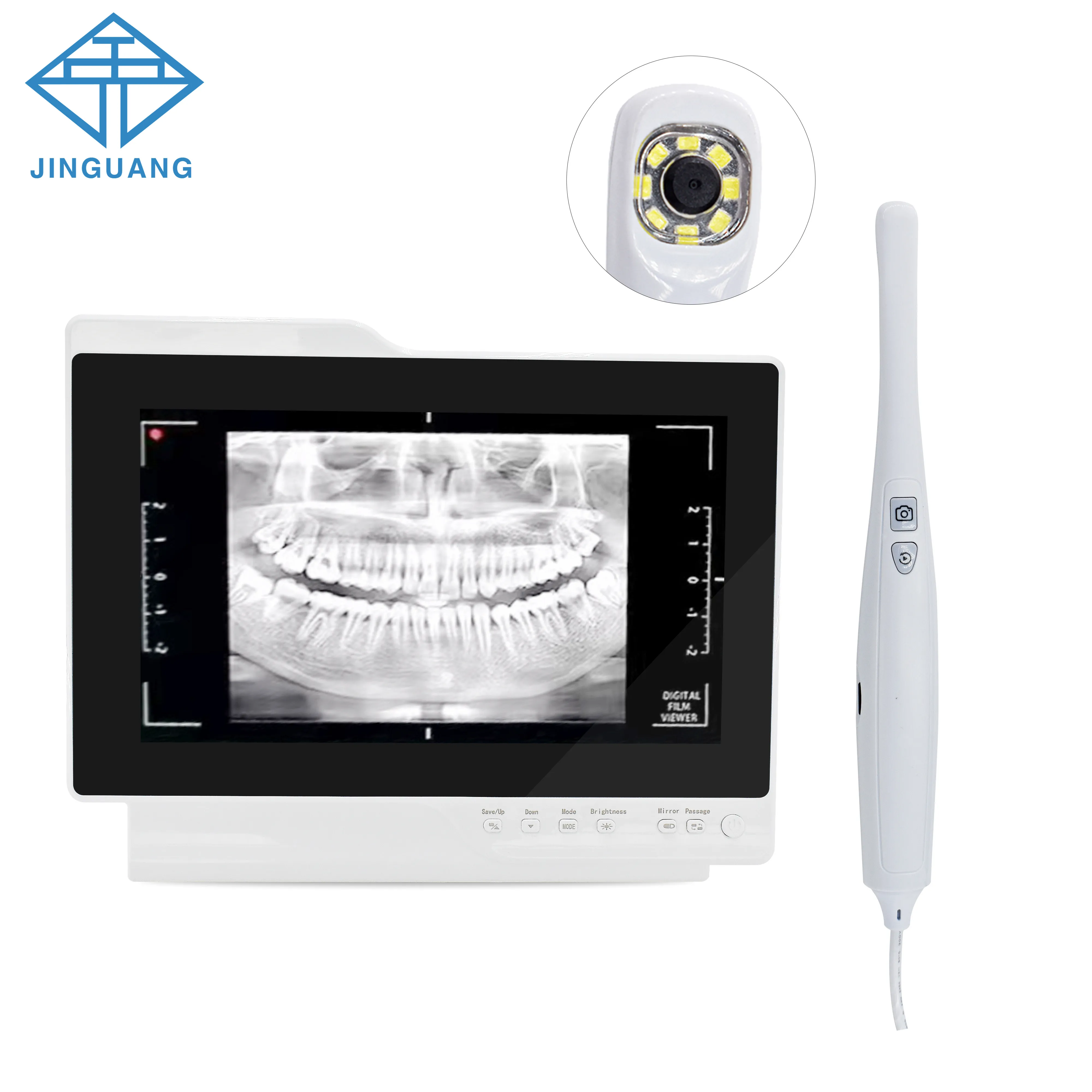 

3-в-1 стоматологическая интраоральная камера с эндоскопическим 10,1 дюймовым HD цифровым рентгеновским фильмом устройство для чтения и наблюдения за полостью рта