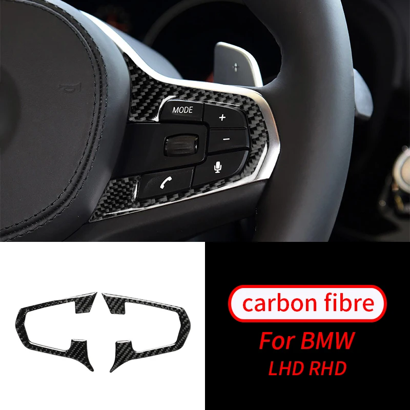 

For BMW 5 Series 6GT G32 G30 17-19 Real Carbon Fiber Color Steering Wheel Button Frame Trim