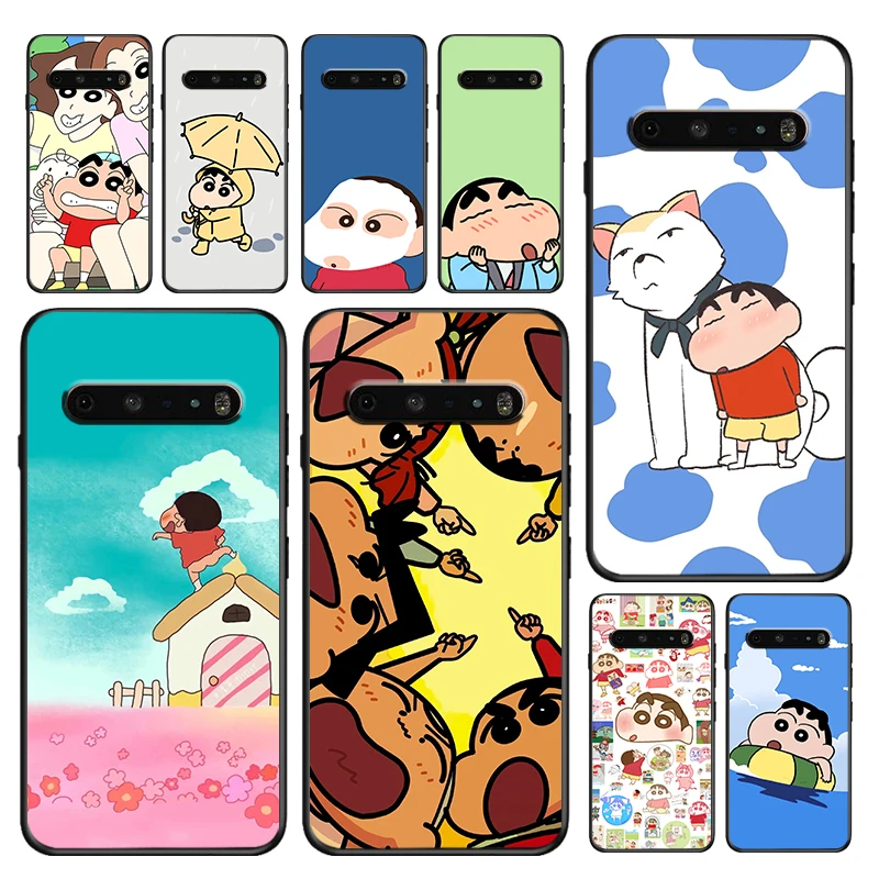 

Cartoon Shinchan Crayon For LG V50 V60 G8 ThinQ 5G K51S K41S K71 K61 Q60 V30 K92 K22 Silicone Soft Black Phone Case Cover Capa