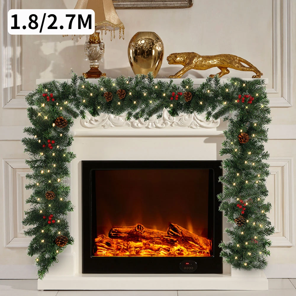 

Искусственный Рождественский венок 1,8/2,7 м, Сосновая елка, украшение, Рождественская елка «сделай сам», подвесной ротанговый гирлянда, украш...