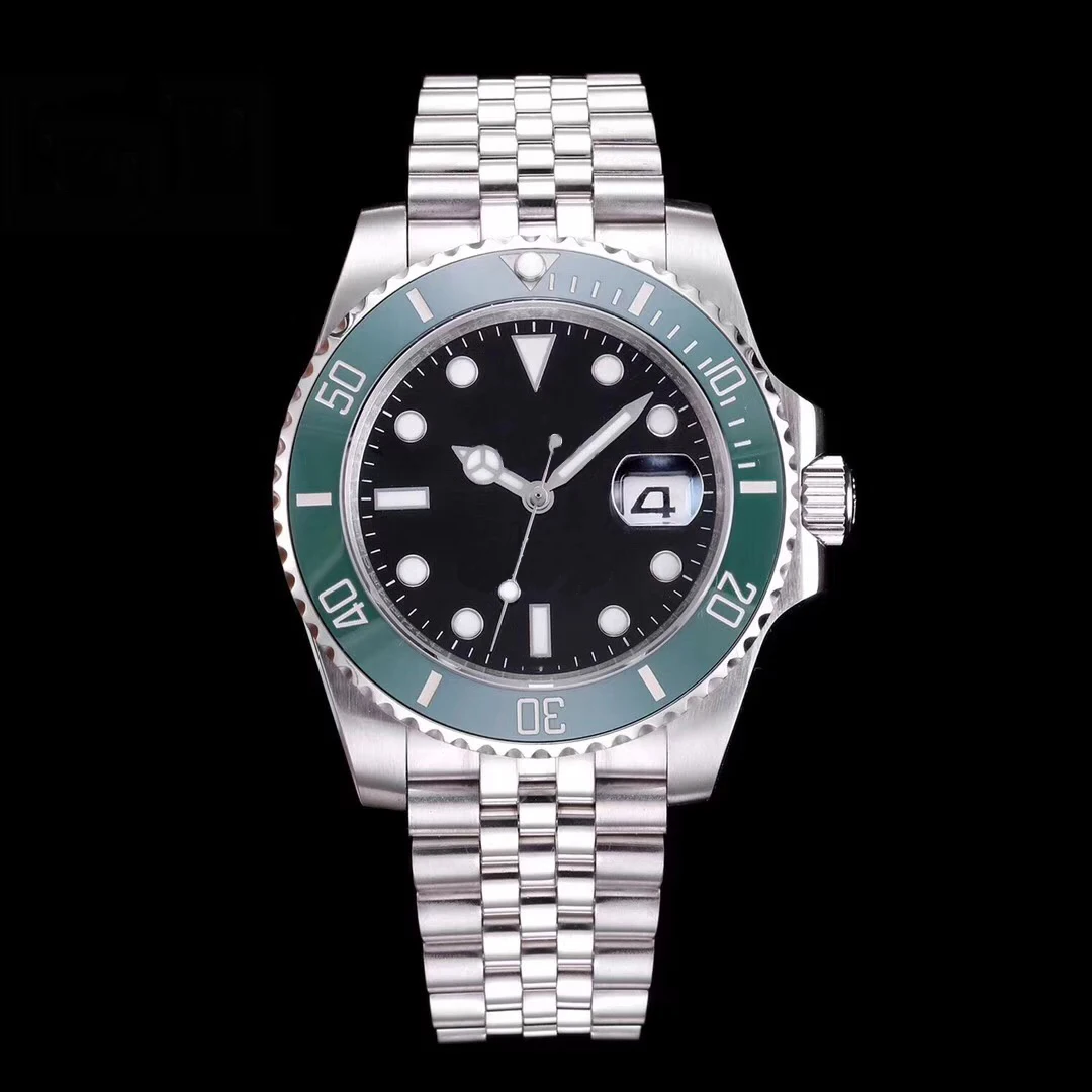 

mens mechanical watch Black Green ceramic automatic