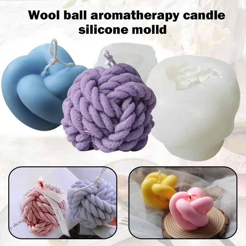 

Cute Wool Shape Form Candle Silicone Mold 3D Casting Mold Handmade Candle Soap Mold Wax Candle Making Molds For Plaster