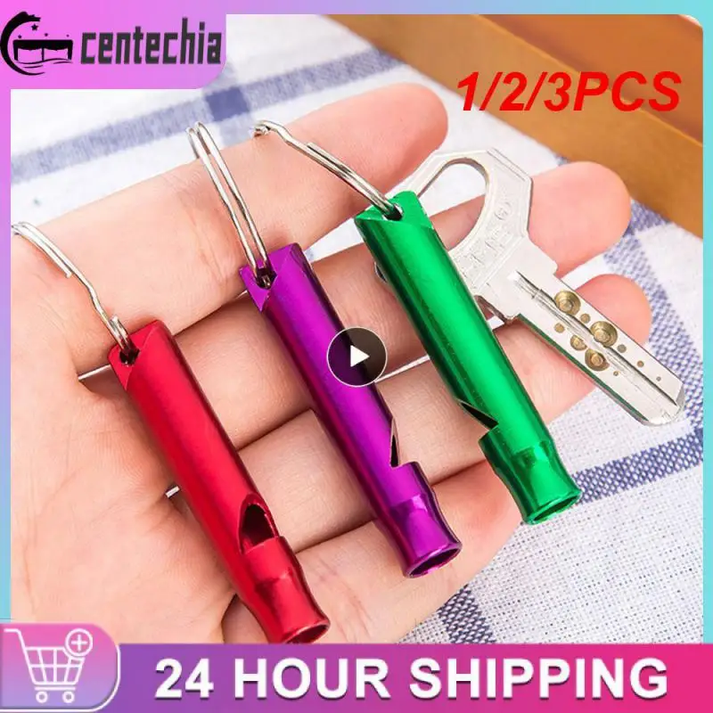

1/2/3PCS Outdoor Metal Multifunction Whistle Pendant With Keychain Keyring For Outdoor Survival Emergency Mini Size Whistles